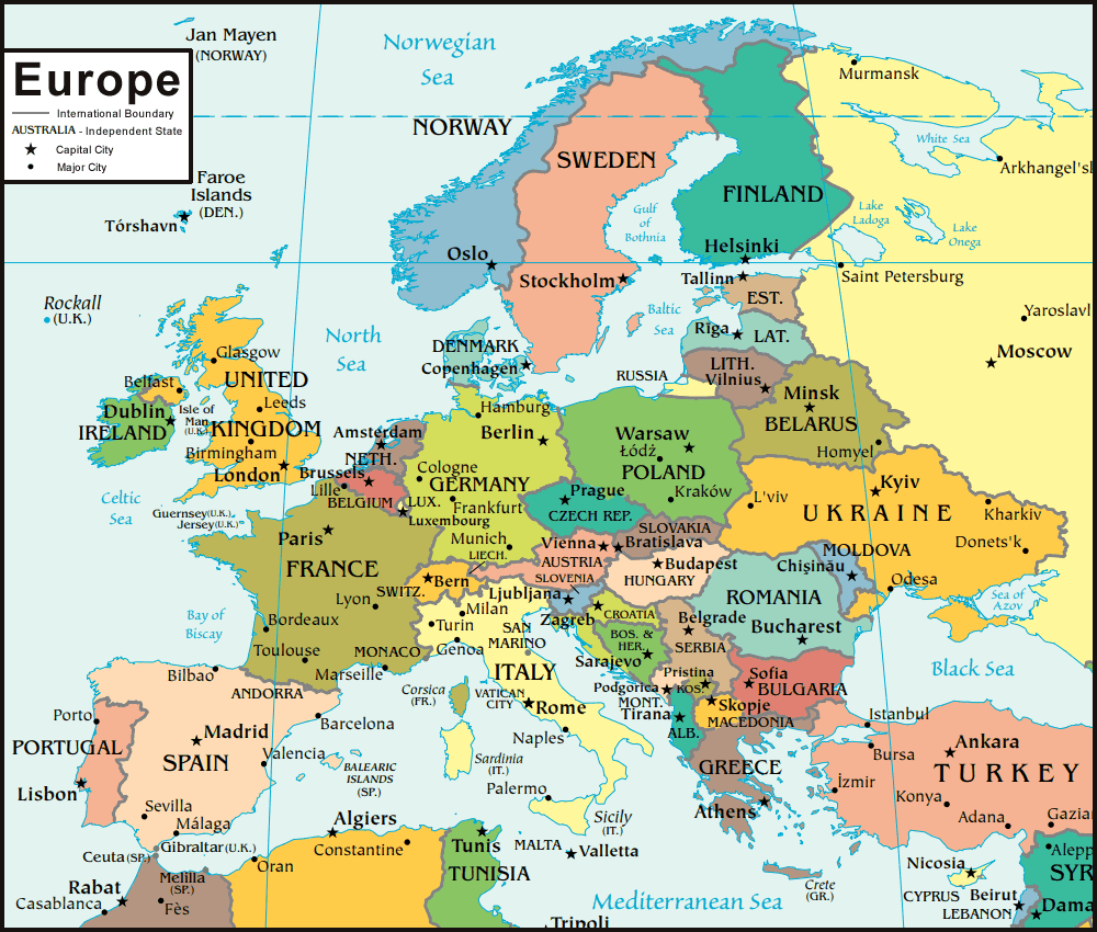 The Current Map of Europe